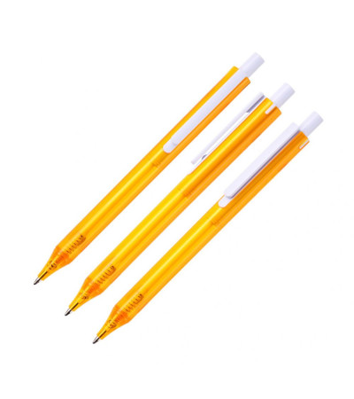 Ручка шариковая, из полупрозрачного цветного пластика с белым клипом New York, ТМTotobi