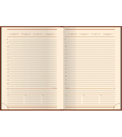 Ежедневник полудатированный, А5, Glen