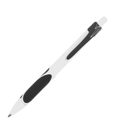 Пластиковая шариковая ручка Relief с белым корпусом и цветными рифлёными вставками