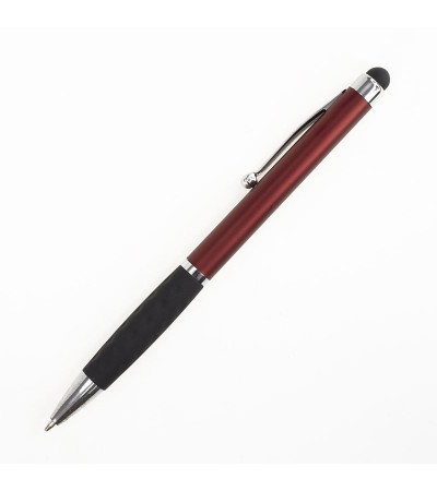 Ручка пластиковая в цветном корпусе с хромированными элементами и стилусом 7062 под печать