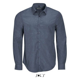 Рубашка мужская из поплина меланж с длинным рукавом SOL’S BARNET MEN 014282
