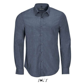 Рубашка мужская из поплина меланж с длинным рукавом SOL’S BARNET MEN 014282