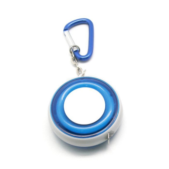 Рулетка- брелок Universal, длиной 2 метра в белом корпусе и цветным, ярким ободком, ТМTotobi под печать