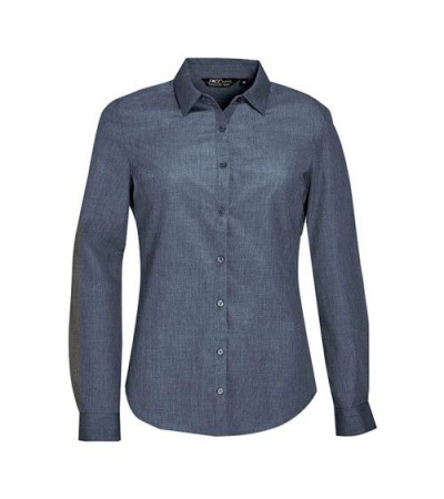 Рубашка женская из поплина меланж с длинным рукавом SOL’S BARNET WOMEN 014292