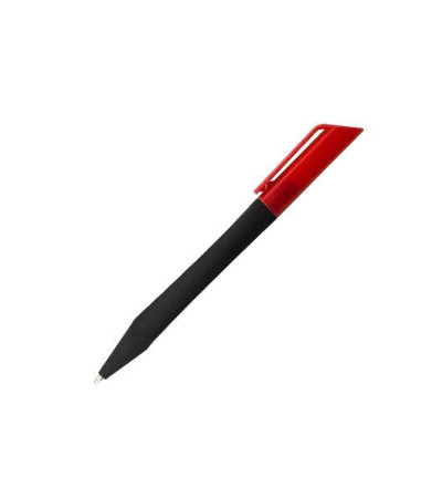 Ручка выполнена с Soft Touch покрытием в форме спирали и цветным клипом TRESA под тампо-печать