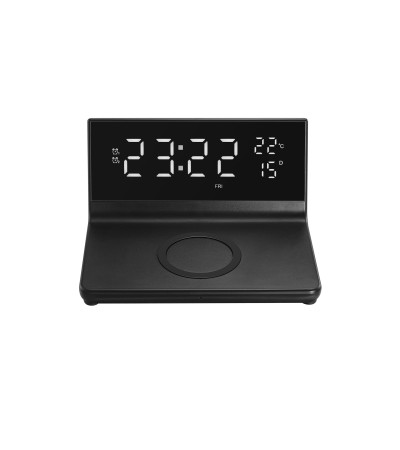 Бездротовий зарядний пристрій з годинником Cyber, TM TEG