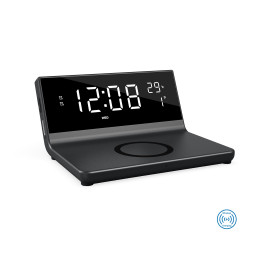 Бездротовий зарядний пристрій з годинником Cyber, TM TEG