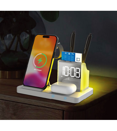 Бездротовий зарядний пристрій з годинником Time Dock, TM TEG